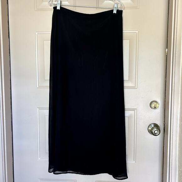 Express Vintage 90s Whimsical Goth Minimalist Black Maxi Skirt Size 13/14 - Picture 1 of 9